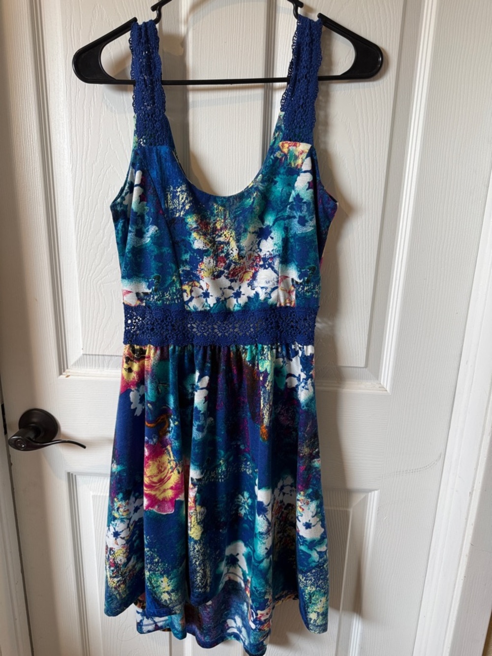 True Freedom Blue Floral Asymmetrical Dress